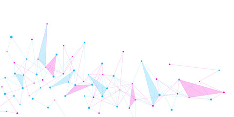Abstract global network connection banner background. Social communication concept with plexus design. Big data visualization. Internet technology. Vector