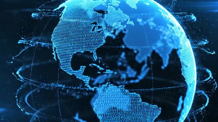 Global digital network earth connectivity technology - Powered by Adobe