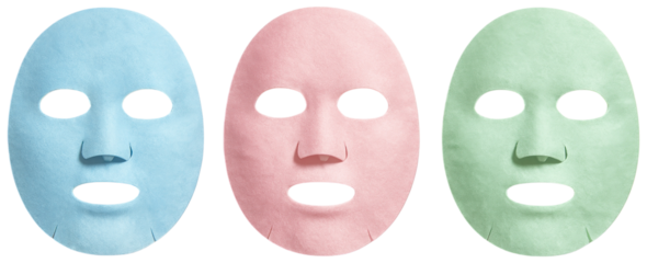 Colorful Sheet Face Mask Set in Blue Pink Green