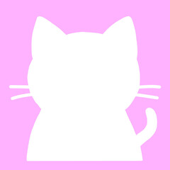 猫型シルエットピンク＿pngでは猫部分透明のためアレンジしやすい