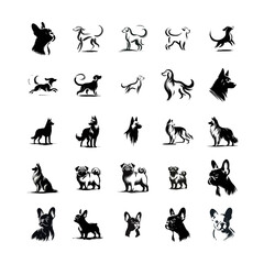 Dog Breeds Collection: Silhouette Style Vector Set