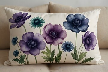 Anemone home decor pillow