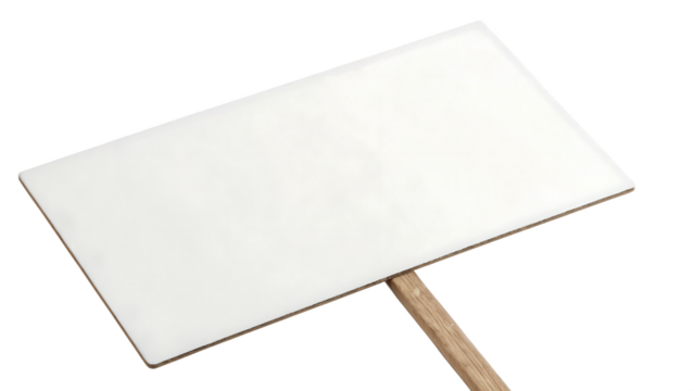 Blank white rectangular protest sign or placard cut out on PNG. AI generated.
