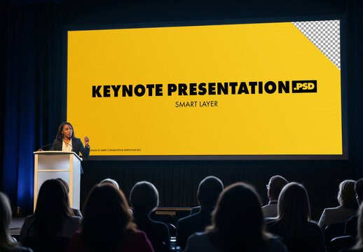 Keynote event presentation large screen mockup