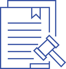 Legal Document Line Icon &ndash; Contract, Policy, Agreement & Law Approval Symbol
