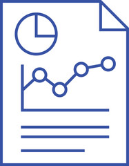 Business Analytics Report Icon | Data Analysis Document Line Art Illustration