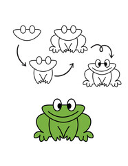 Frog step by step art