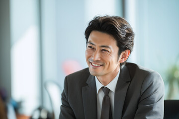 Fototapeta premium 柔らかな表情から伝わる、熟練のビジネスパーソンの余裕と信頼感