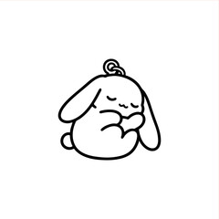 Adorable sleeping bunny doodle, perfect for cute designs, children's illustrations, or whimsical branding, originally created as a scalable vector graphic