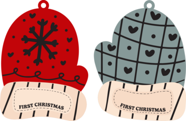 Baby First Christmas Knit Glove Ornament PNG, Laser Cut Files Glowforge, Xmas Tree Hanger, Personalized Newborn Name Farmhouse Holiday Decor