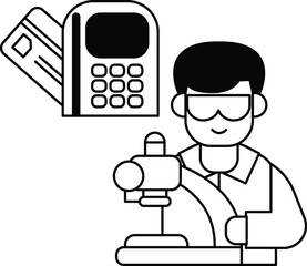 A man is standing in front of a machine with a smile on his face