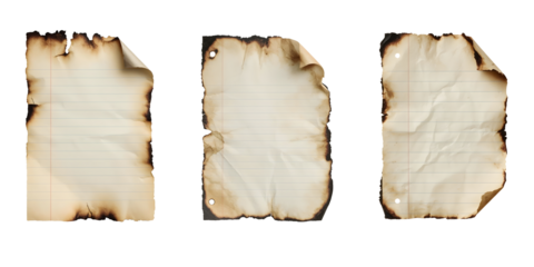 Torn burn notebook page set