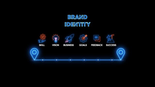 Brand Identity Concept with Icons and Neon Line business strategy - Powered by Adobe