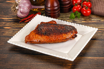 Roasted duck breast in cherry