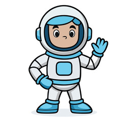 design logo vector cartoon icon mascot illustration astronaut