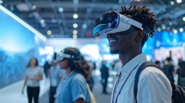 Exploring the Metaverse - People Experiencing Virtual Reality Technology.