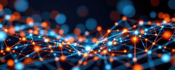 Orange Grid Dark Background with White Speckles