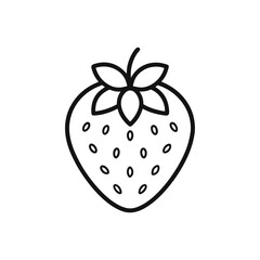 Simple outline icon of a strawberry isolated on white background

