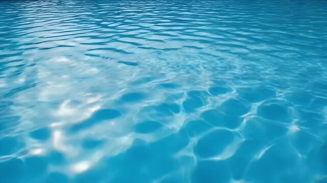 Experience the tranquil beauty of shimmering blue water, gently disturbed by soft ripples. Sunlight dances across the surface, creating captivating, ever-changing patterns of light and shadow that ref