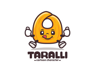 Taralli cartoon mascot with thumbs up