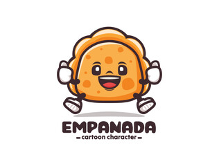 Empanada cartoon mascot with thumbs up
