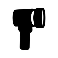 Stylized image of a spotlight or handheld searchlight with a black silhouette © Atique62