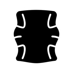 Stylized baby carrier icon in solid black with white background for logos