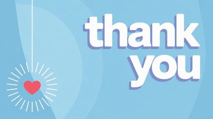 Expressing heartfelt gratitude with a simple "thank you" and a glowing heart icon