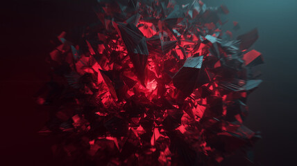 Red Coral Reef Structure in Deep Underwater Ocean Environment