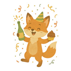 Fototapeta premium A cute collection of New Year 2026 animal illustrations featuring adorable characters celebrating the new year. Each design shows playful animals in festive poses,