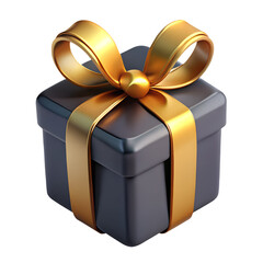 High-End Black Gift Box with Golden Bow for Luxury Packaging and Wrapping