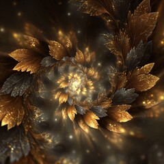 Golden And Silver Spiral Design