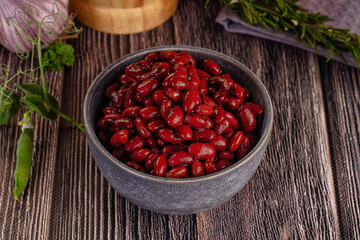 Vegan cuisine canned red kidney beans