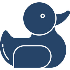 Simple Dark Blue Rubber Duck Toy Illustration With A Transparent Background