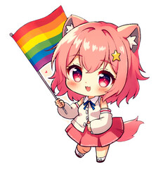 kawaii anime proud girl