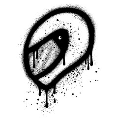 Helmet graffiti with black spray paint.