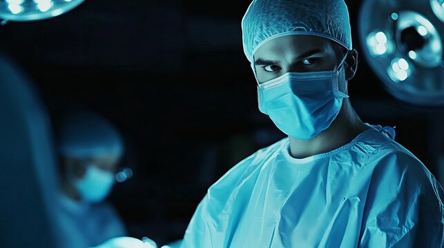 Skilled medical doctor using advanced technology in modern operating room