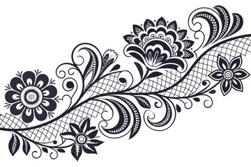 Seamless Floral Lace Silhouette Pattern