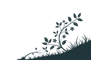 Growing Flower Vine Silhouette © graphixarrow