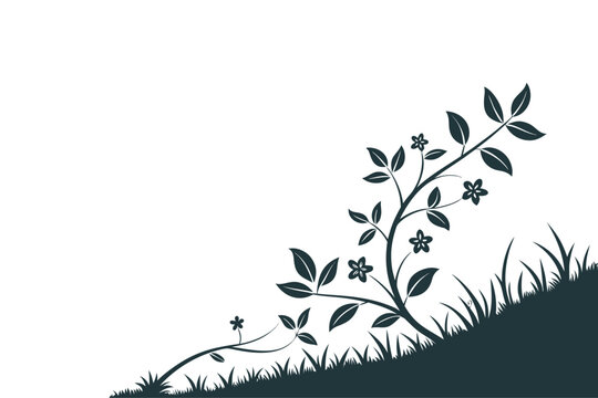 Growing Flower Vine Silhouette