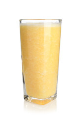 Yummy smoothie in glass isolated on white