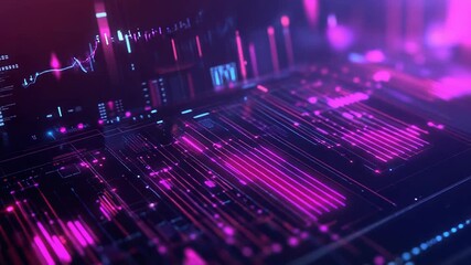 Financial data analytics processing on abstract digital circuit board - Powered by Adobe