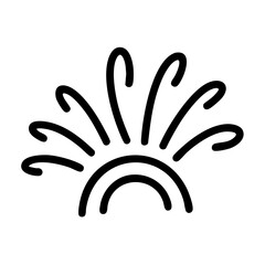 Doodle sunburst vector graphic simple sun rays design element sunshine illustration minimal summer clip art icon 100