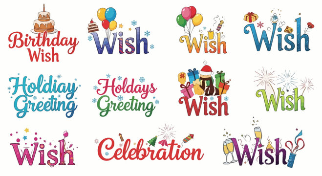 Joyful birthday and holiday greetings with festive wishes and celebrations