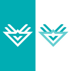 Dynamic Geometric Star V Logo Design