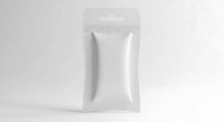 White single use sachet in blister pack with hanging tab packaging