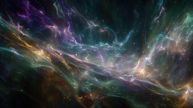 Abstract Colorful Deep Space Nebula
