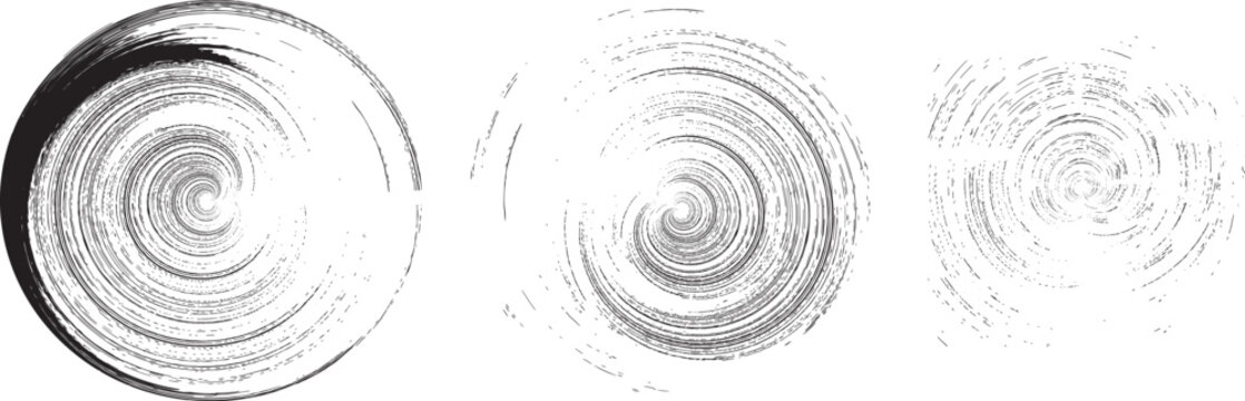 set circular paint brush strokes, grunge paint element, Monochrome grunge texture. Brush strokes paint Isolated on white background, grunge brush strokes ink paint.eps10