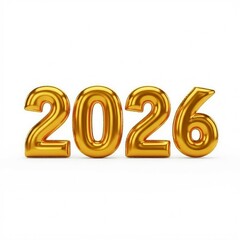 Golden 2026 balloons