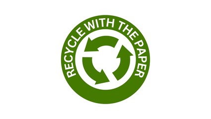 RECYCLE WITH THE PAPER, stamp recycle with paper  